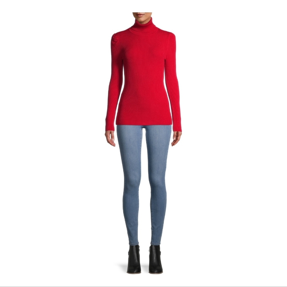 Turtleneck sweater pullover in red - Picture 3 of 8
